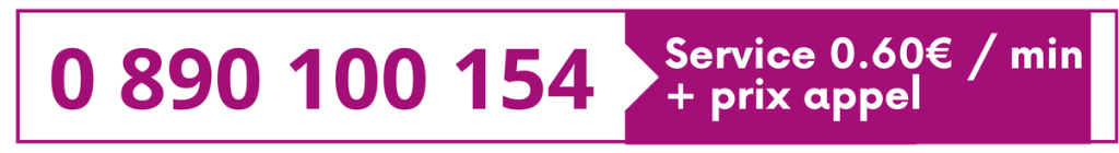 Numéro audiotel 0 890 100 154 — Service 0,60 €/min + prix appel